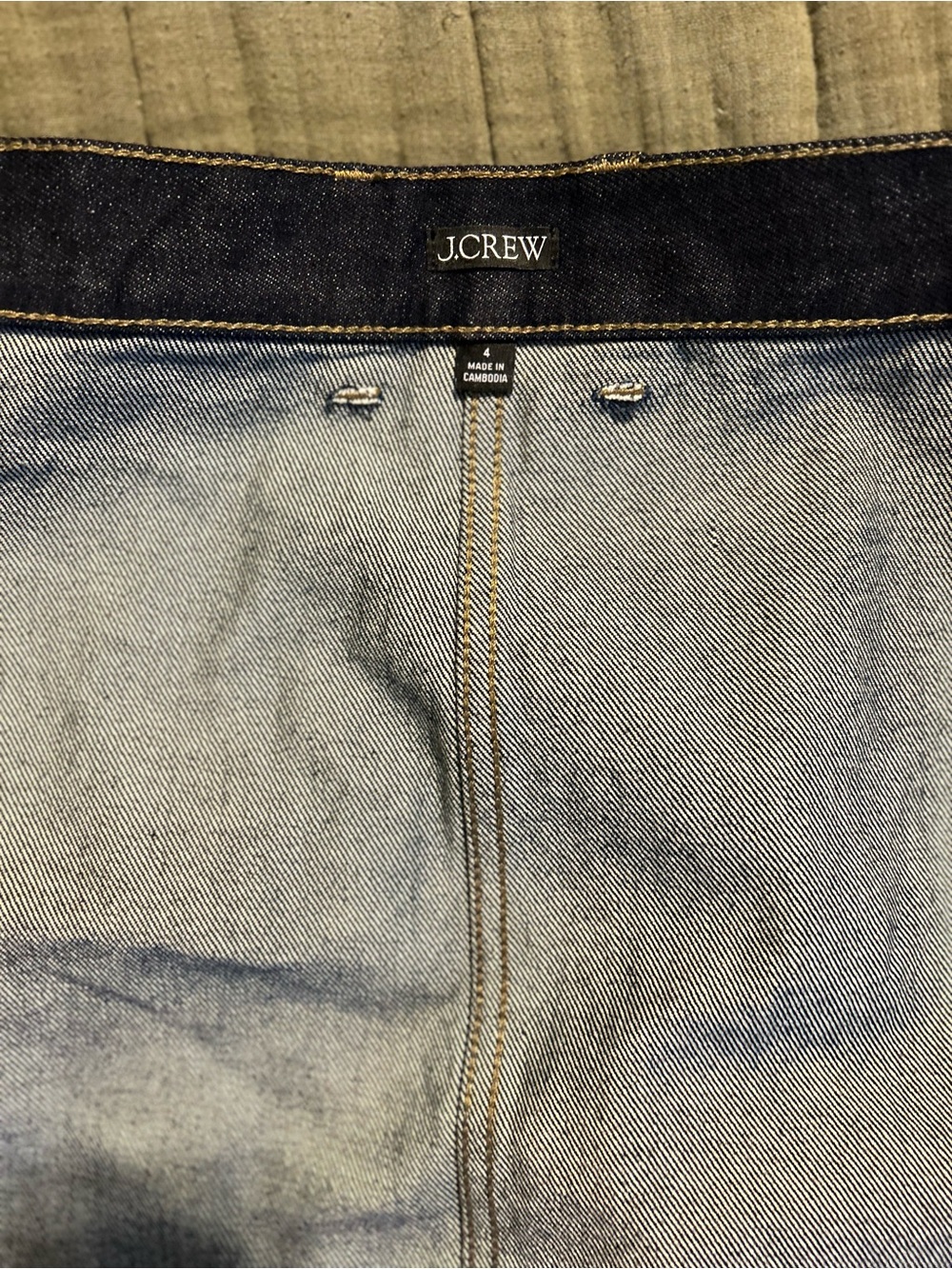 J. Crew Dark Indigo Button-Front Denim Mini Skirt - Picture 6 of 6